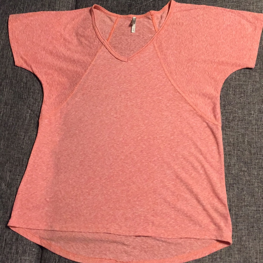 Coral V-neck T-shirt